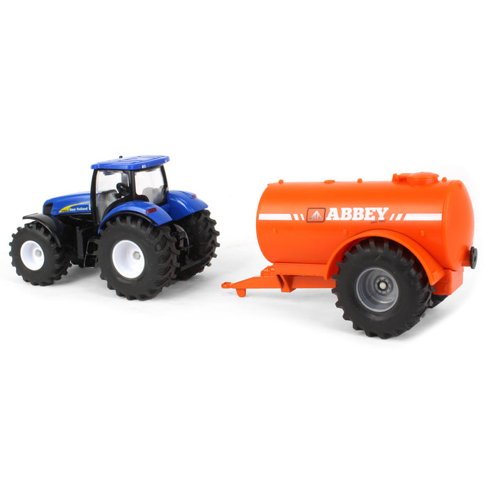 1/50 New Holland Tractor with Single-Axle Abbey Vacuum Tanker by SIKU