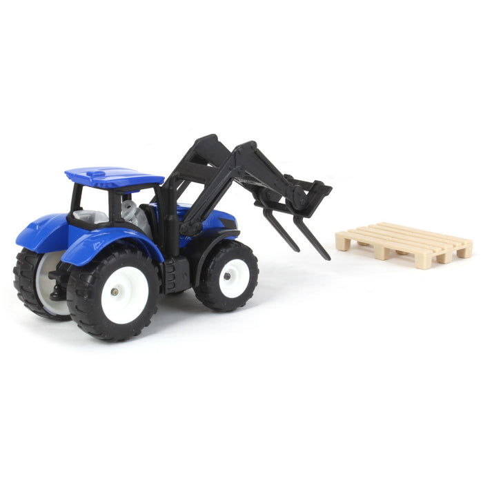 New Holland Tractor with Pallet Fork and Pallet by SIKU