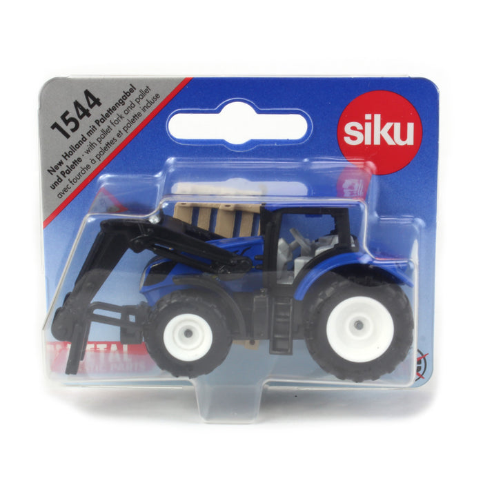 New Holland Tractor with Pallet Fork and Pallet by SIKU