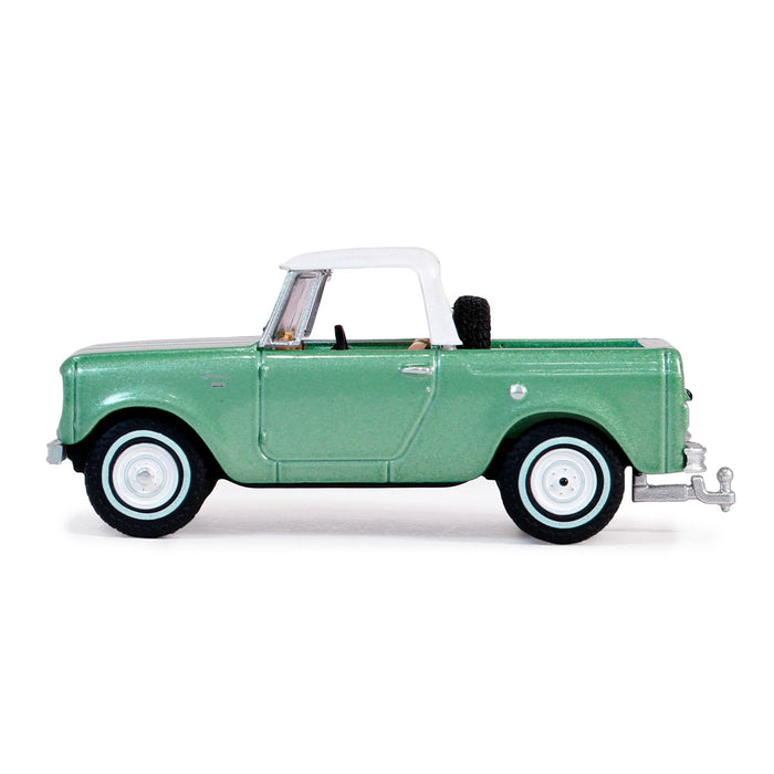 1/64 1965 Harvester Scout Half Cab Pickup, Aspen Green, Blue Collar Series 13