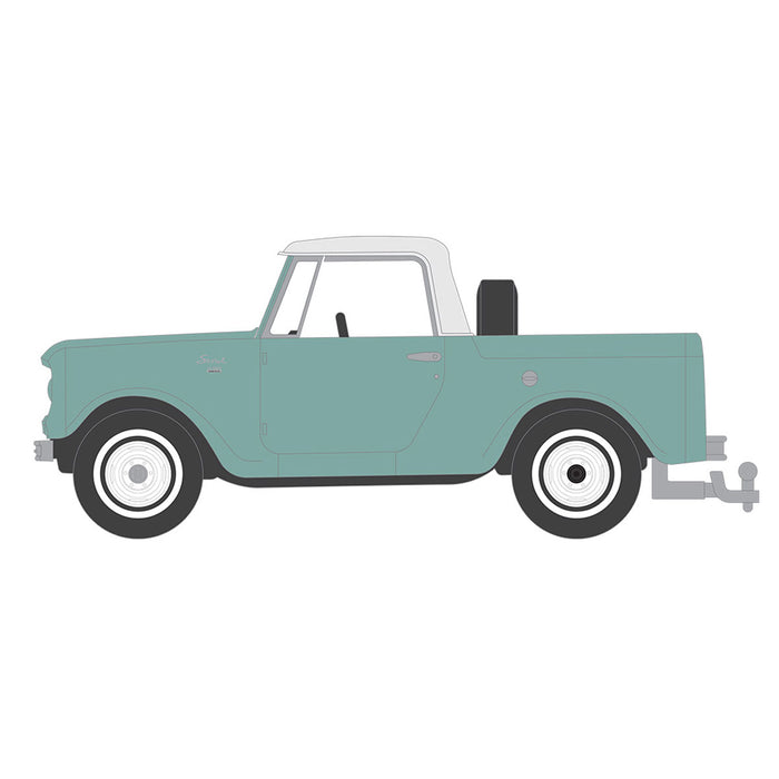 1/64 1965 Harvester Scout Half Cab Pickup, Aspen Green, Blue Collar Series 13