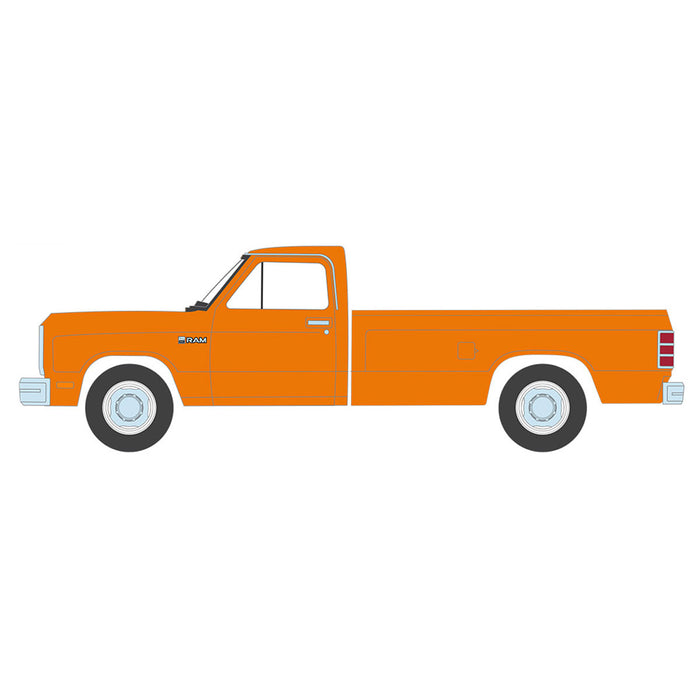 1/64 1982 Dodge Ram D-250, DOT Orange, Blue Collar Series 13