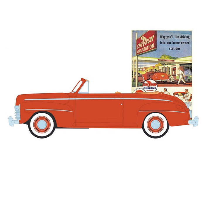 1/64 1946 Ford Super Deluxe Convertible, Chevron Supreme, Vintage Ad Cars Series 10