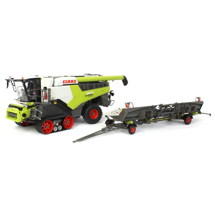 1/32 Claas Lexion 8800 Terra Trac Combine with 12-30c Corn Head & Cart, North America Edition