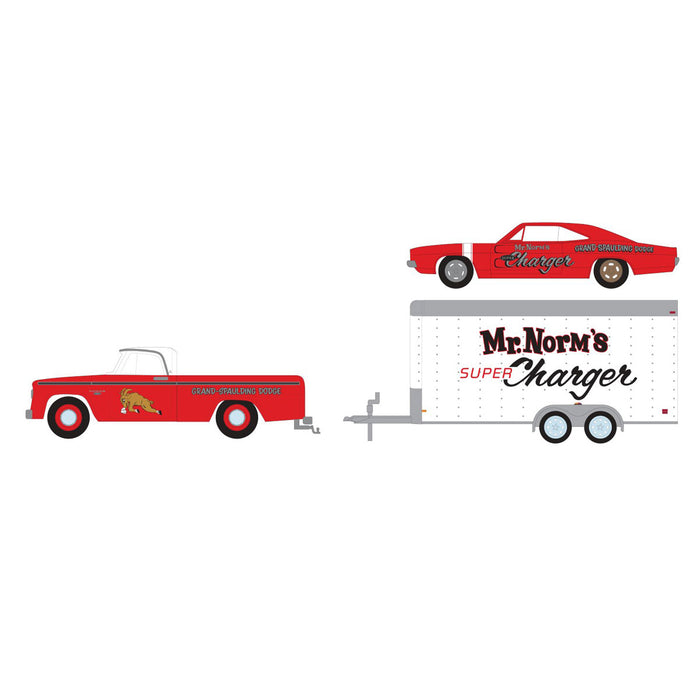 1/64 1966 Dodge D-100 & 1969 Dodge “Super Charger”, Mr. Norm’s, Racing Hitch & Tow Series 5