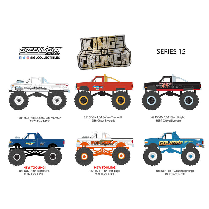 1/64 Sealed Set of 6 Kings of Crunch Series 15 Trucks