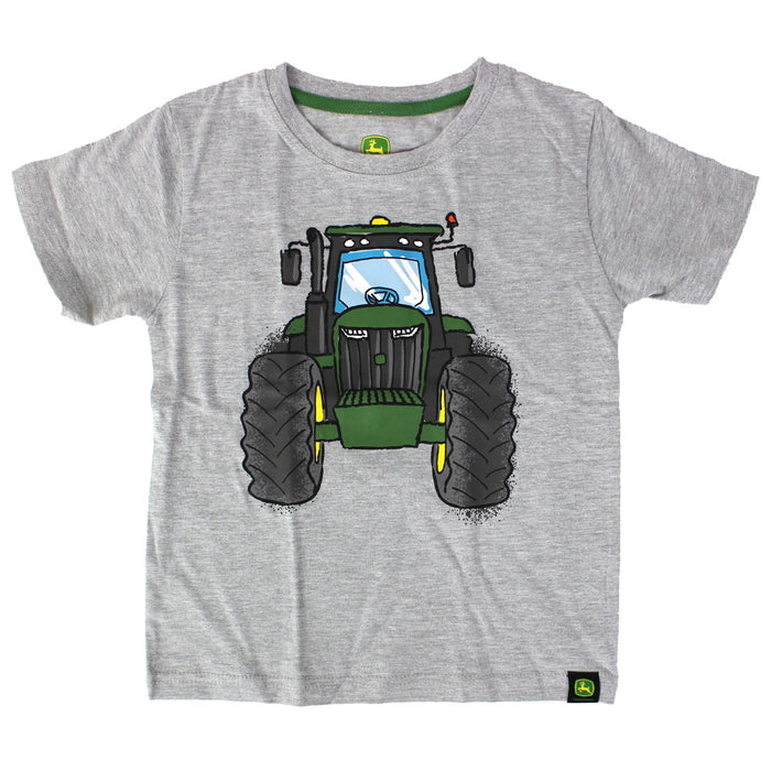 Toddler John Deere Tractor Coming and Going Gray T-Shirt