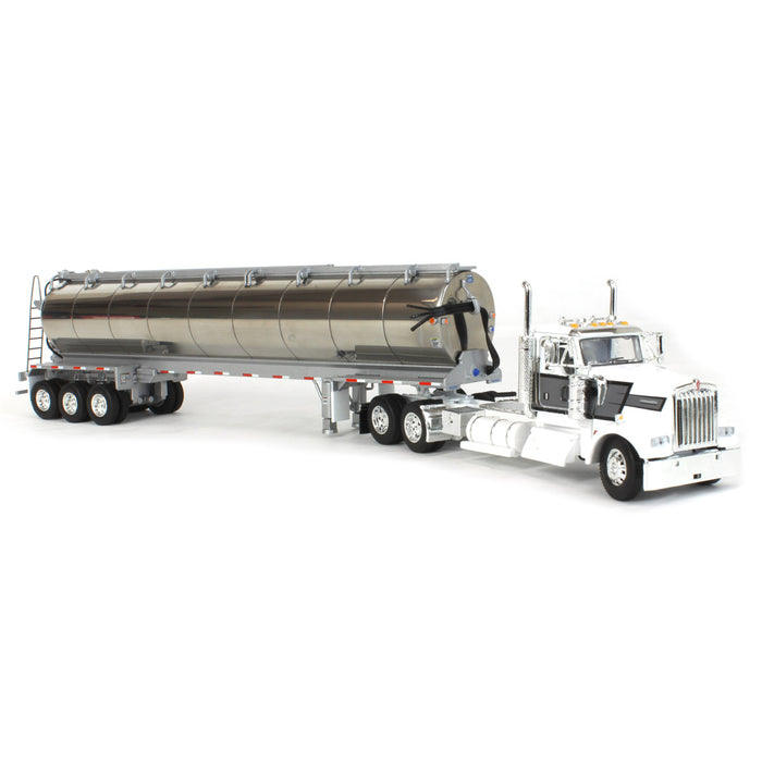 1/64 White & Gray Kenworth W900L Day Cab with Walinga Bulk Feed Tank Trailer, DCP by First Gear