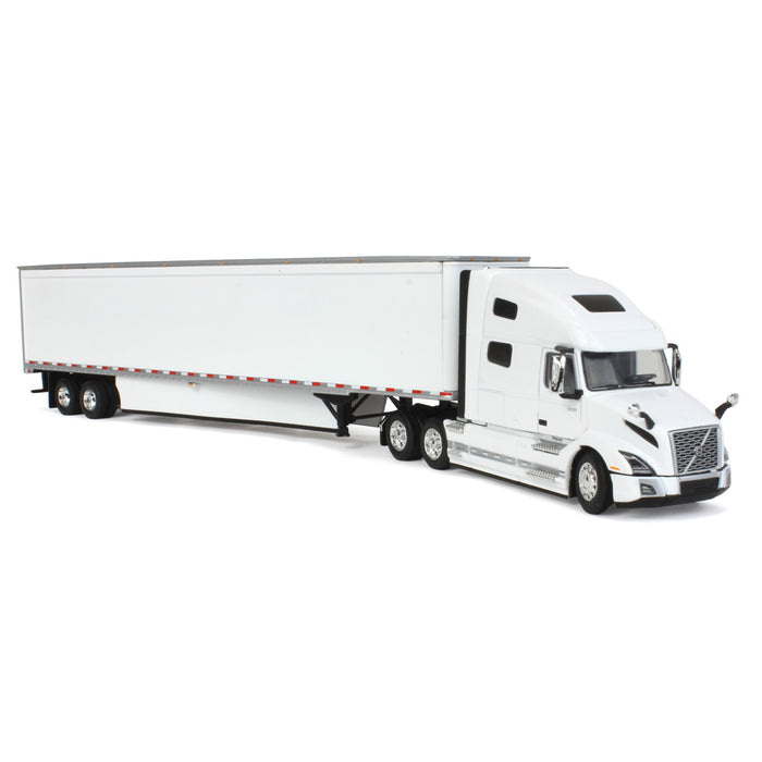 1/64 White Volvo VNL 760 High-Roof Sleeper & 53ft Trailer with Skirts, DCP by First Gear