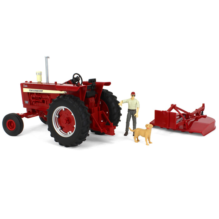 (B&D) 1/16 ERTL Big Farm Farmall 1256 with Mower & Figures - Damaged Box