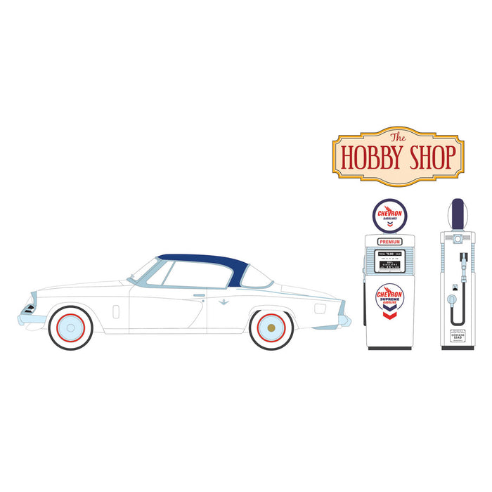 1/64 1954 Studebaker Commander Starliner with Wayne 505 Gas Pump, Hobby Shop Series 16