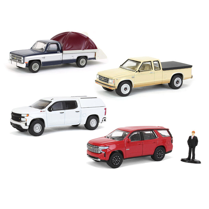 1/64 Greenlight Chevrolet Pickup Trucks & SUV Vehicle Set