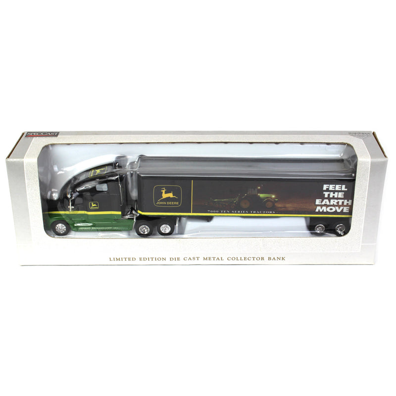 1/64 John Deere Freightliner C120 Semi with "Feel the Earth Move" Box Trailer
