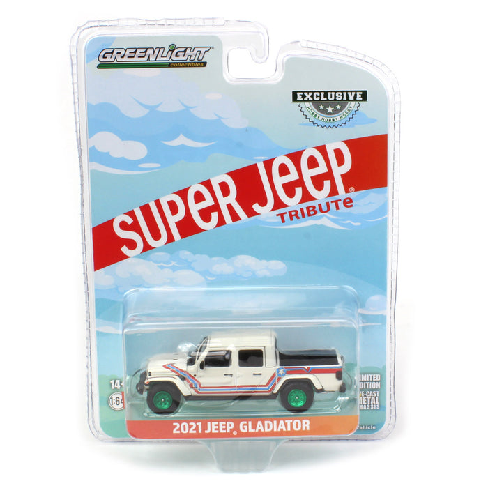 Green Machine ~ 1/64 2021 Jeep Gladiator Super Jeep Tribute, Greenlight Hobby Exclusive