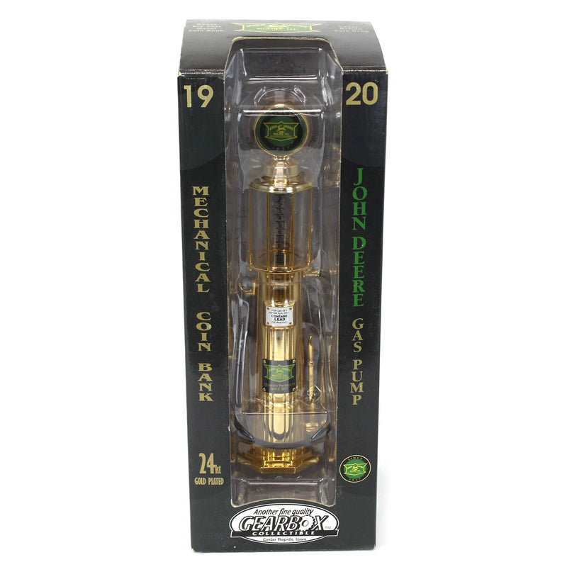 John Deere 24kt Gold Plated 1920 Gas Pump Coin Bank by Gearbox