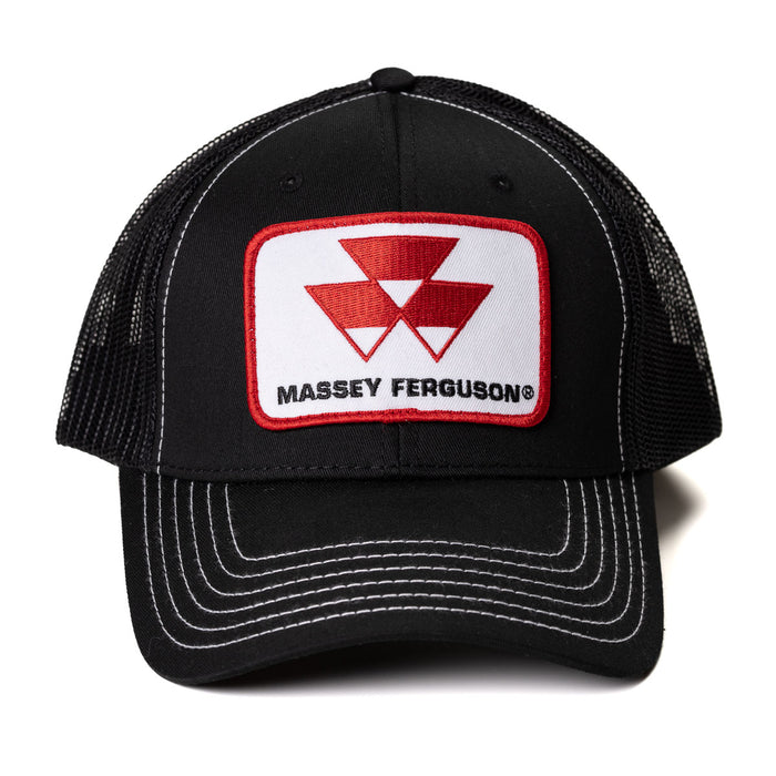 Massey Ferguson Logo Black Mesh Back Hat with White Stitching