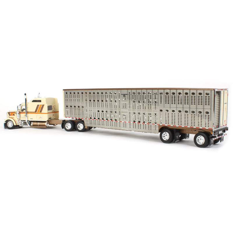 1/64 Kenworth W900L Semi Truck with Wilson Silverstar Livestock Trailer, Big Rigs #13: Paradise Trucking, DCP by First Gear