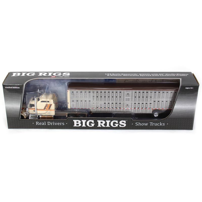 1/64 Kenworth W900L Semi Truck with Wilson Silverstar Livestock Trailer, Big Rigs #13: Paradise Trucking, DCP by First Gear