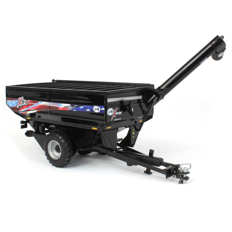 1/64 Black J&M 1112 X-Tended Reach Grain Cart with Duals & American Flag Decoration by SpecCast