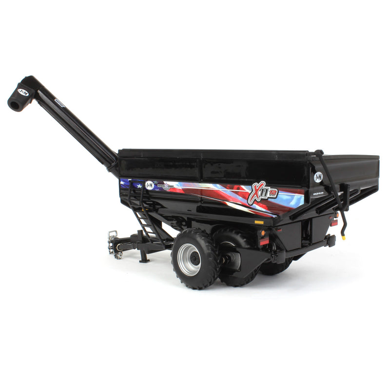 1/64 Black J&M 1112 X-Tended Reach Grain Cart with Duals & American Flag Decoration by SpecCast
