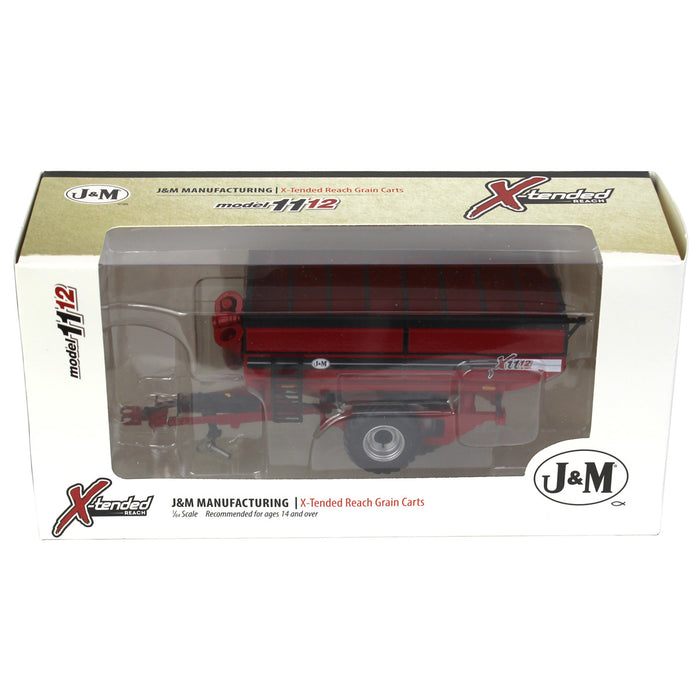 1/64 Red J&M 1112 X-Tended Reach Grain Cart with Tandem Walking Duals