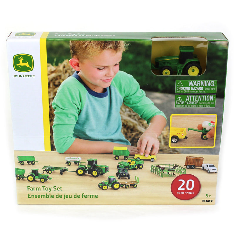 Approx. 1/64 John Deere 20 Piece Farm Set with Tractors, Pickup Trucks & More