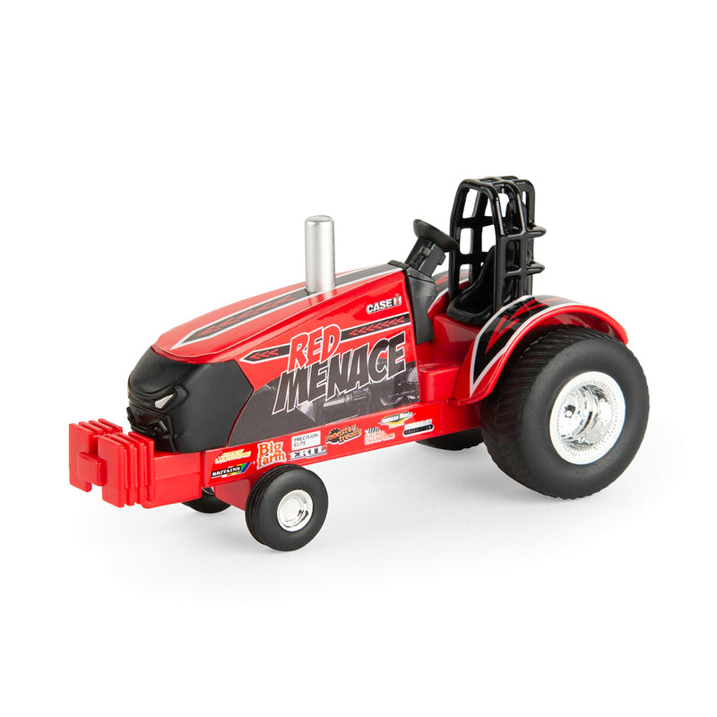 (B&D) 1/64 Case IH "Red Menace" Pulling Tractor with Pickup Truck & Trailer - Damaged Box