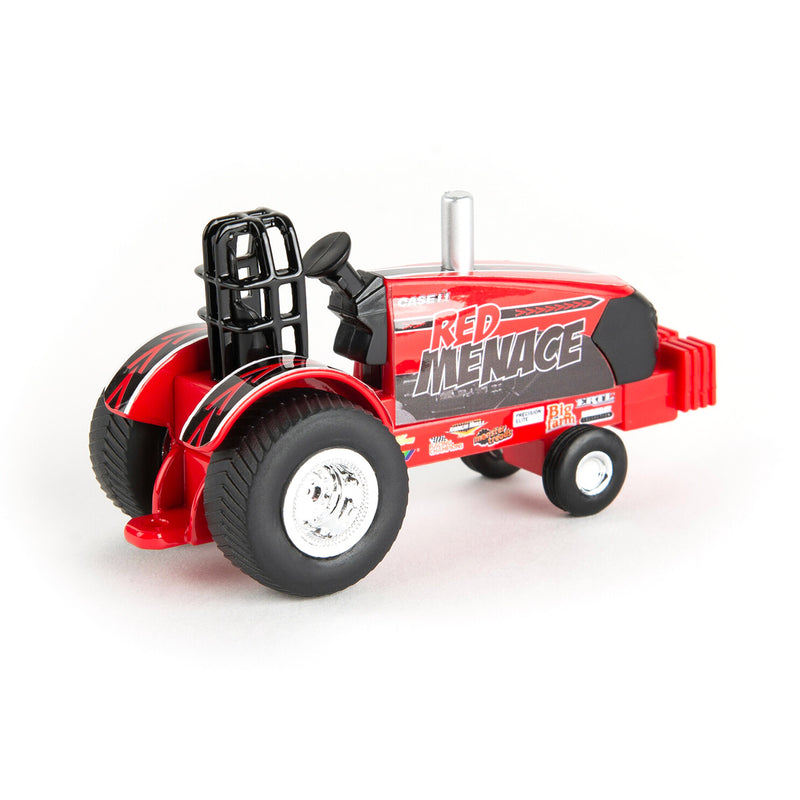 (B&D) 1/64 Case IH "Red Menace" Pulling Tractor with Pickup Truck & Trailer - Damaged Box