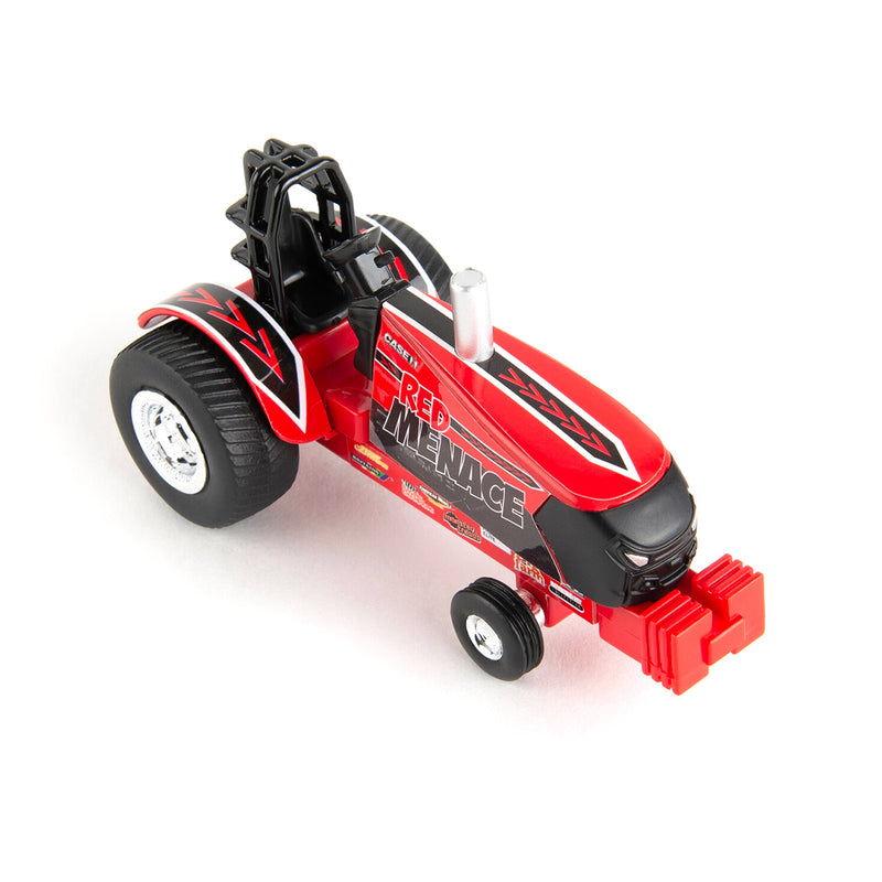 (B&D) 1/64 Case IH "Red Menace" Pulling Tractor with Pickup Truck & Trailer - Damaged Box