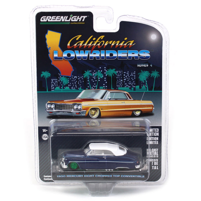 Green Machine ~ 1/64 1950 Mercury Eight Chopped Top Convertible with Pinstripes, California Lowriders Series 4