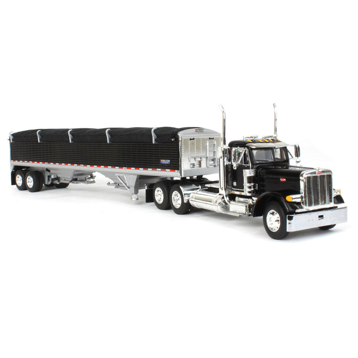1/64 Black Peterbilt 379 Day Cab with Black Wilson Pacesetter Grain Trailer, DCP by First Gear