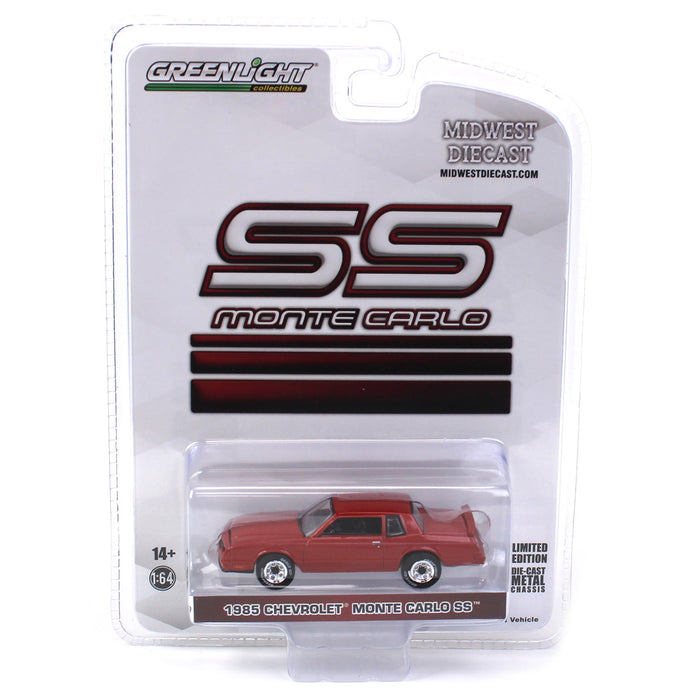 1/64 1985 Chevrolet Monte Carlo SS, Burgundy, Midwest Diecast Greenlight Exclusive