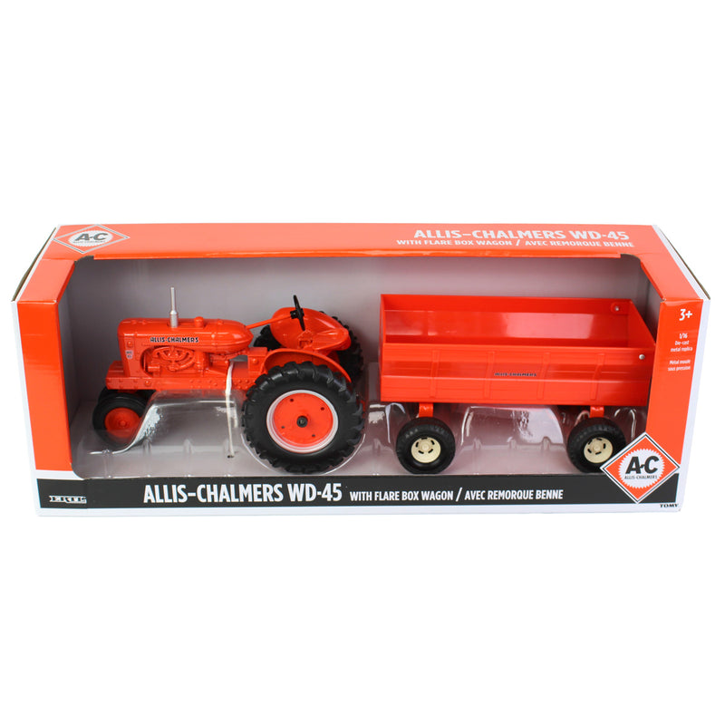 1/16 Allis Chalmers WD-45 Tractor with Flare Box Wagon by ERTL
