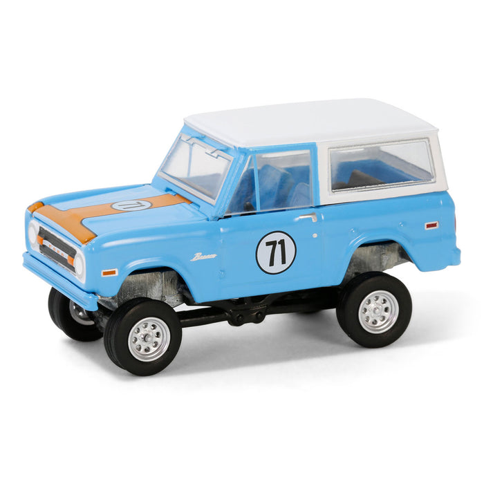 1/64 1971 Ford Bronco Custom SUV, Blue, Barrett-Jackson Series 14