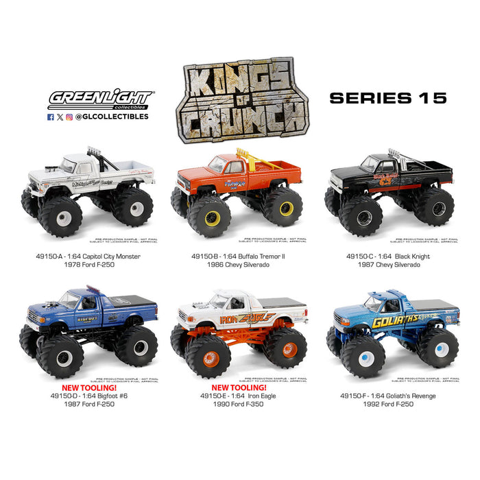 1/64 Sealed Set of 6 Kings of Crunch Series 15 Trucks