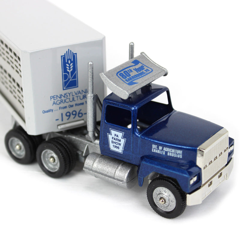 1/64 Blue Truck with Livestock Trailer, 1996 PA Farm Show Edition by Winross
