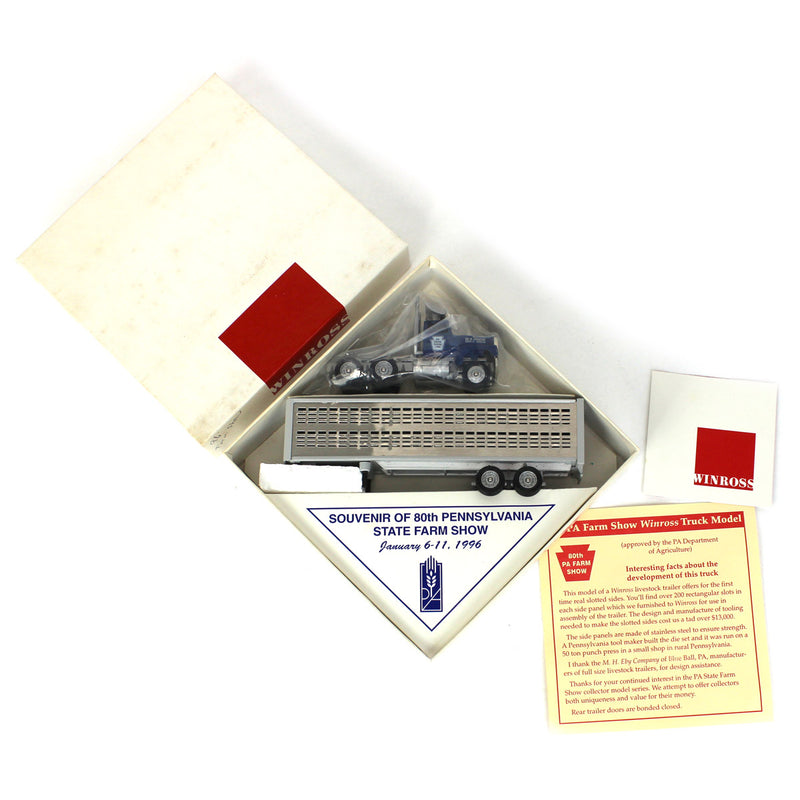 1/64 Blue Truck with Livestock Trailer, 1996 PA Farm Show Edition by Winross