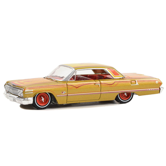 1/64 1963 Chevrolet Impala SS, Gold Metallic & Red, California Lowriders Series 4