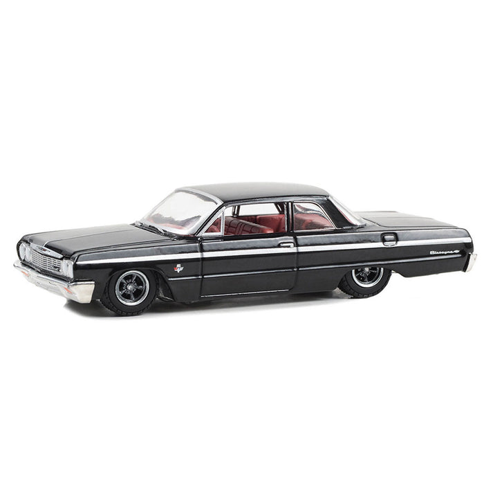 1/64 1964 Chevrolet Biscayne, Black with Red Interior, California Lowriders Series 4