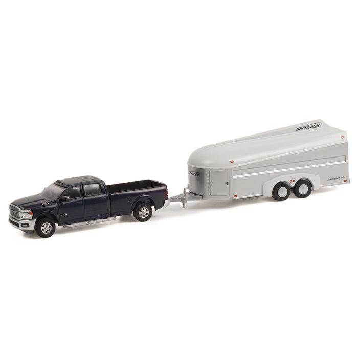 1/64 2021 Ram 3500 Laramie Steel Metallic with Aerovault MKII Trailer, Hitch & Tow 24