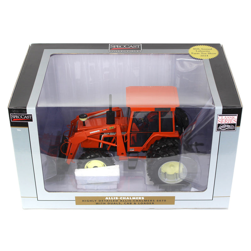 1/16 Allis Chalmers 6070 w/ FWA, Rear Duals, Loader & Cab, 2024 Lafayette Farm Toy Show