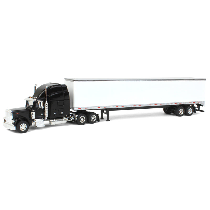 (B&D) 1/64 Black Peterbilt 379 with Sleeper and 53' Trailer with Single Rear Door - Damaged Box