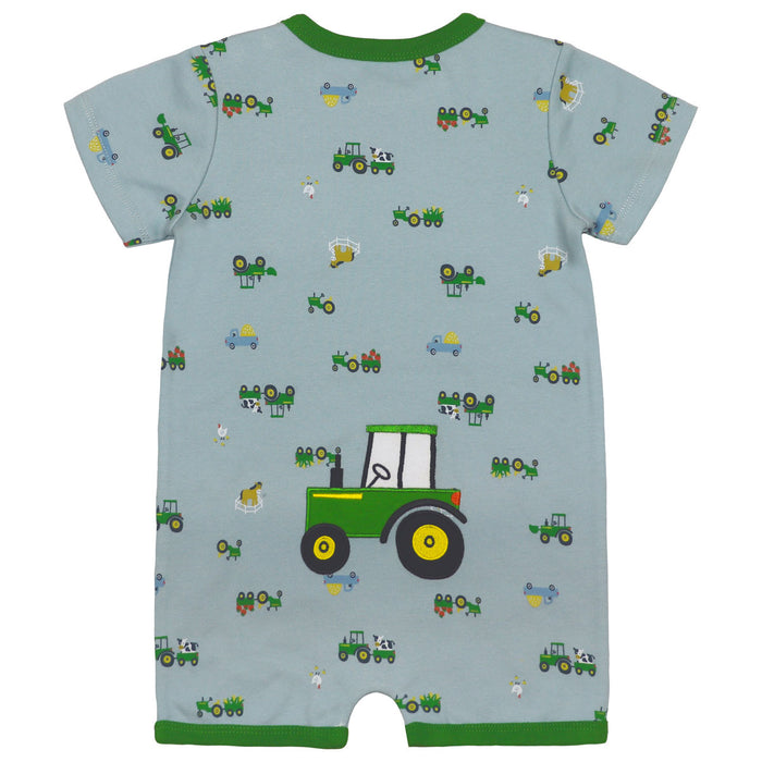 Infant John Deere Green Tractor Romper Short Sleeve Onesy