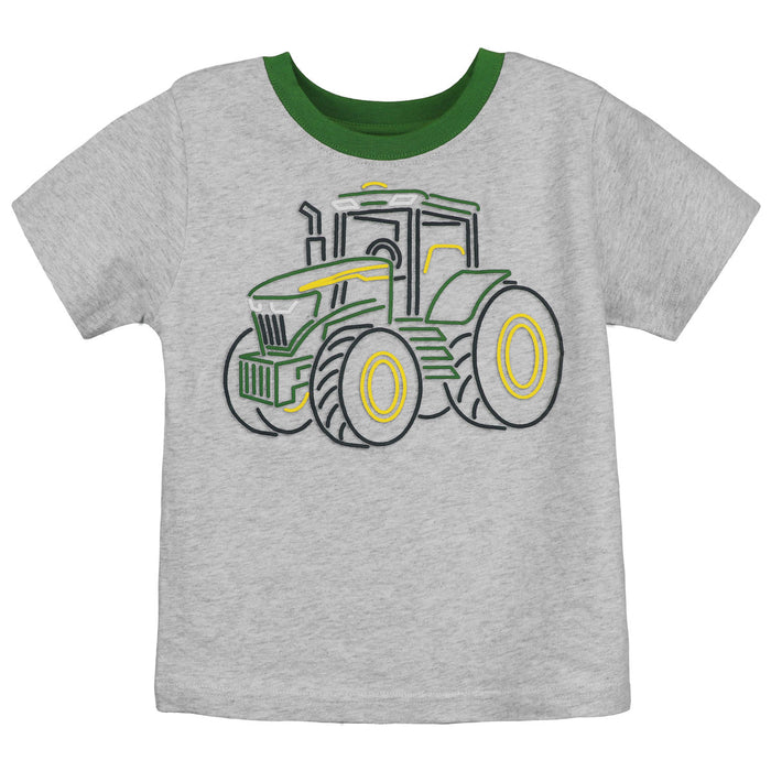 Toddler John Deere Gray Tractor Short Sleeve T-Shirt