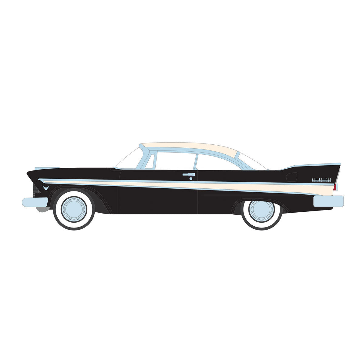 1/64 1957 Plymouth Belvedere, Jet Black & Sand Dune White