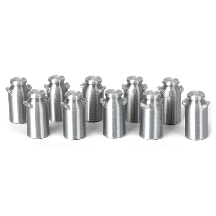 1/32 Bulk Set of 10 Milk Cans, 3D Printed