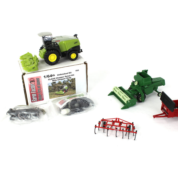 Lot of (6) Detailed 1/64 3D Printed Combines & Implements