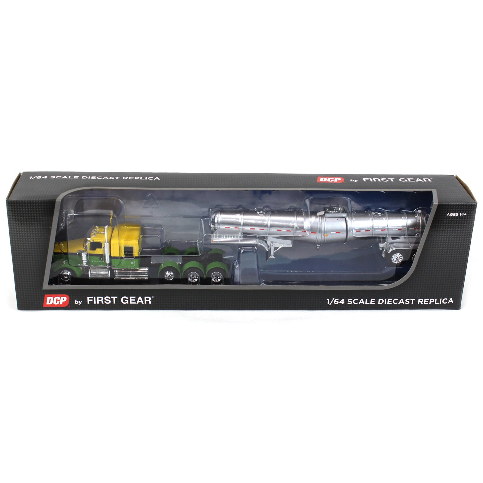 1/64 グリーンライト&ゴールデンホイール トレーラー 2台セット 1/64 Yellow & Green Kenworth W900L w/ Silver Chrome Polar Tandem