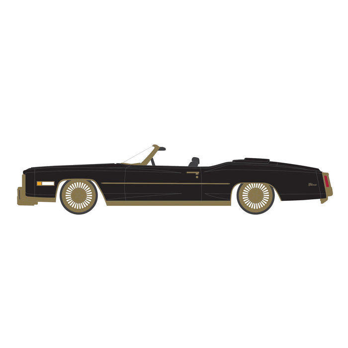 1/64 1976 Cadillac Eldorado Convertible, Black & Gold, California Lowriders Series 6