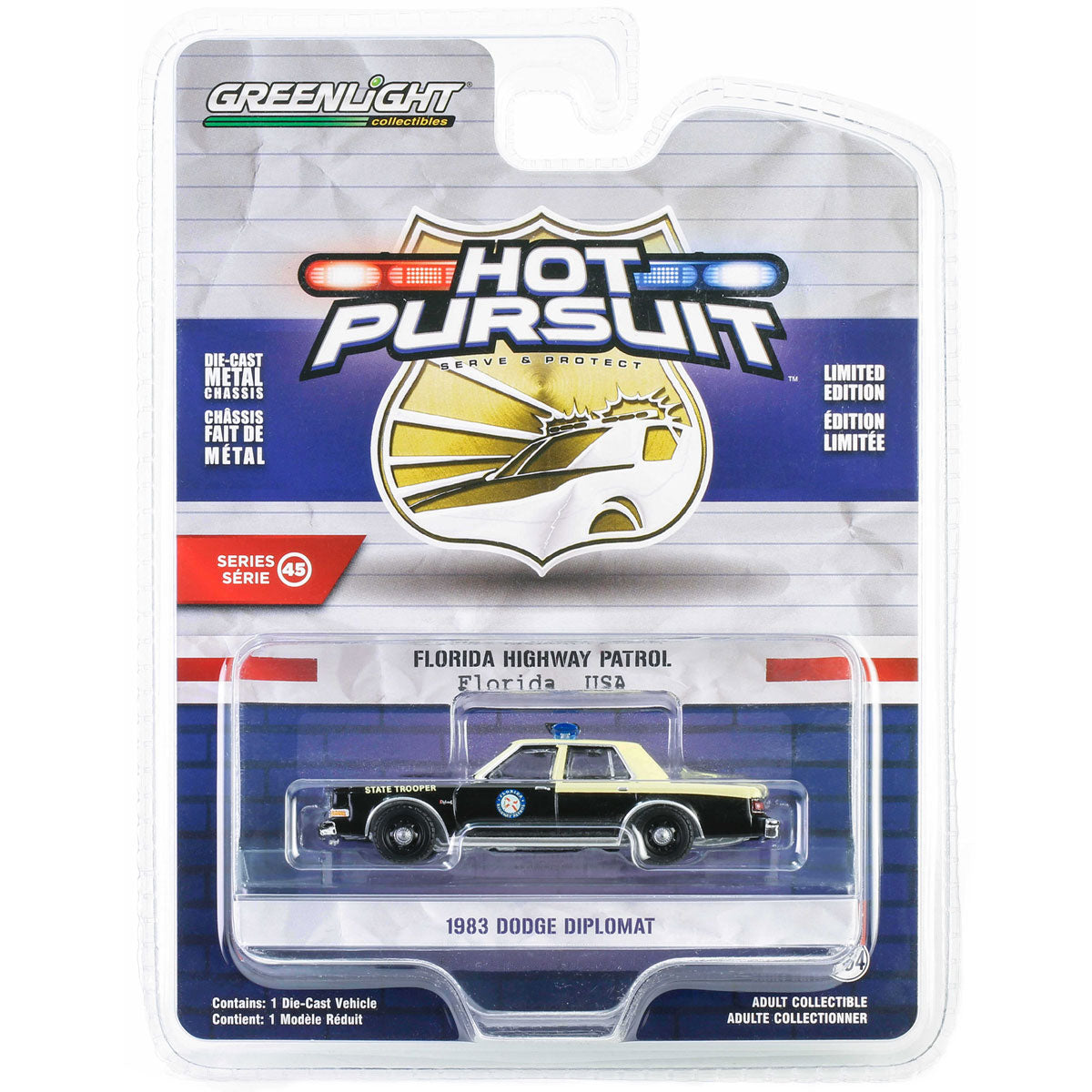 1/64 1983 Dodge Diplomat, Florida Highway Patrol, Hot Pursuit
